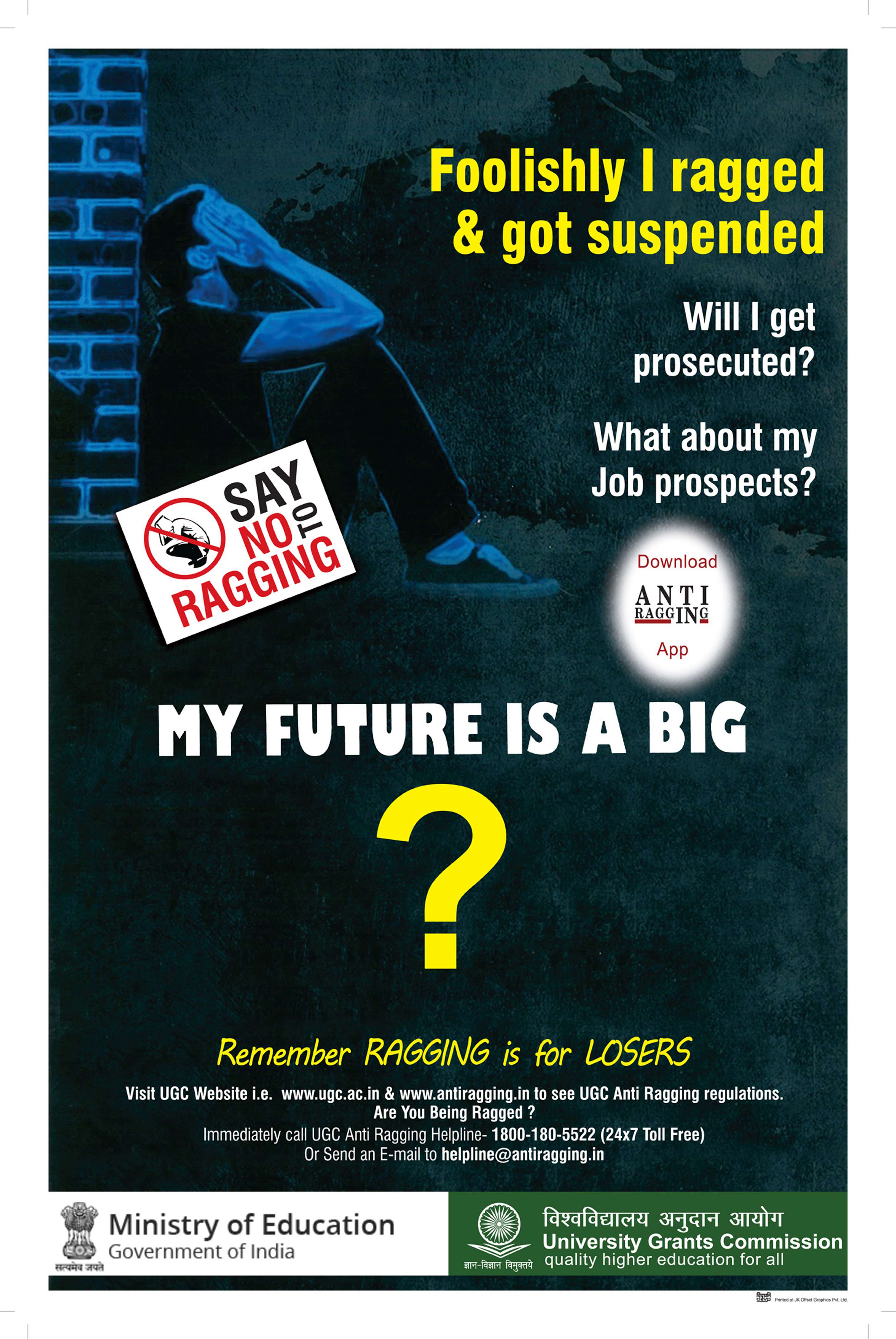 Anti-Ragging Awareness Poster – Say No to Ragging